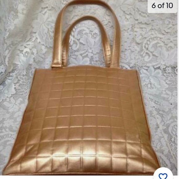 Authentic Chanel Gold Lambskin Chico Bar Handbag 11.5in x 11in x 3in - Picture 6 of 10